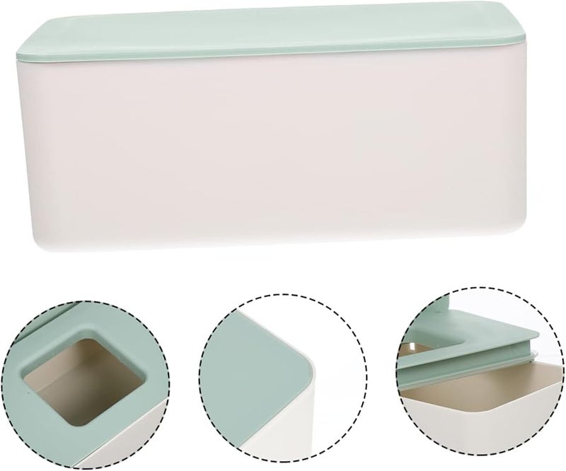 تصميم ريفي متعدد الألوان صندوق مناديل مدمج قابلة لإعادة الاستخدام علبة تخزين المناديل 18.5 × 12.2 × 7 سم - Image 4